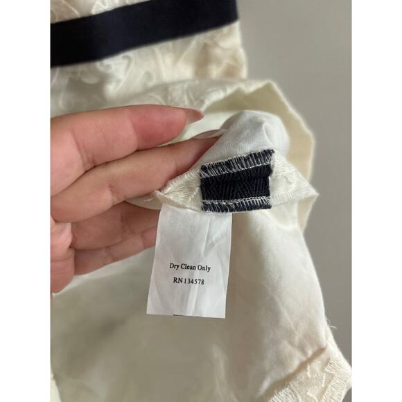 Vineyard Vines Anchor Lace Shift Dress White Navy Size 2 - Picture 3 of 6